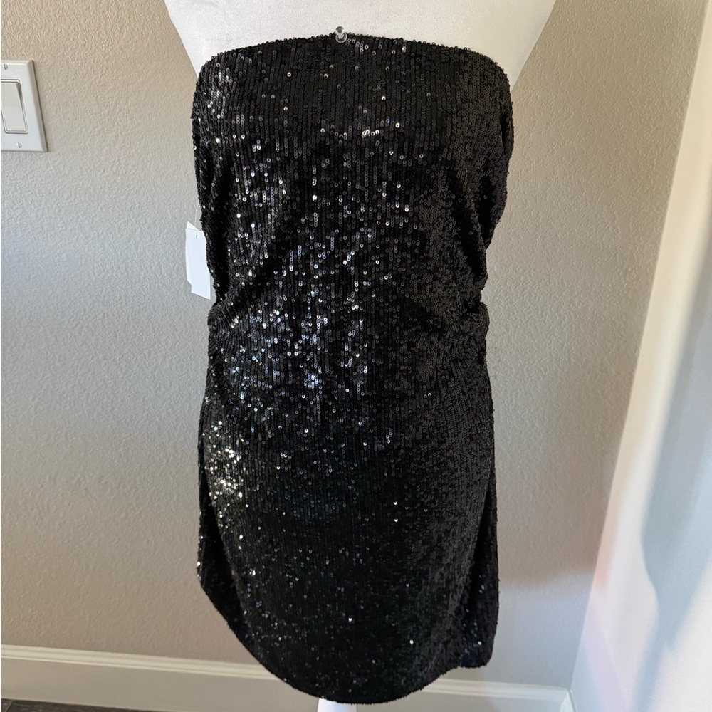 Abound Black Sequin Strapless Dress